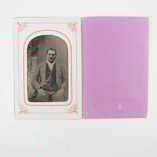 Tintype Photograph Man in Suit Vest & Pocket Watch Tinted Cheeks Antique 1880s