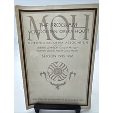 1935-1936 Season Program of the Metropolitan Opera House Week Jan 20 To 26 1936