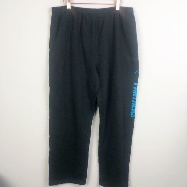 NFL TEAM APPAREL | Carolina Panthers Black Graphic Sweatpants Straight Leg Men’s