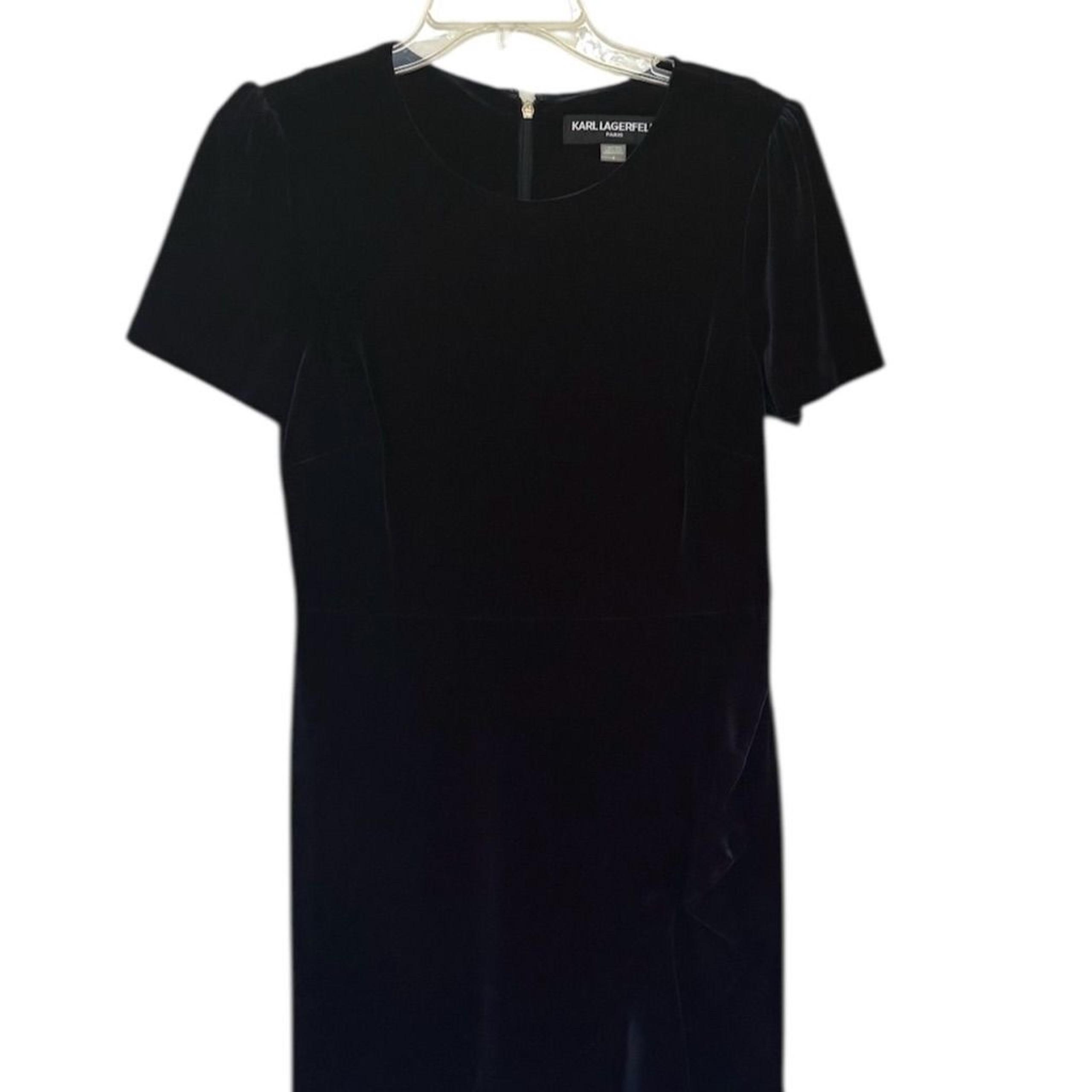 Karl Lagerfeld Paris Women's Blue Velvet Shift Dress Size M
