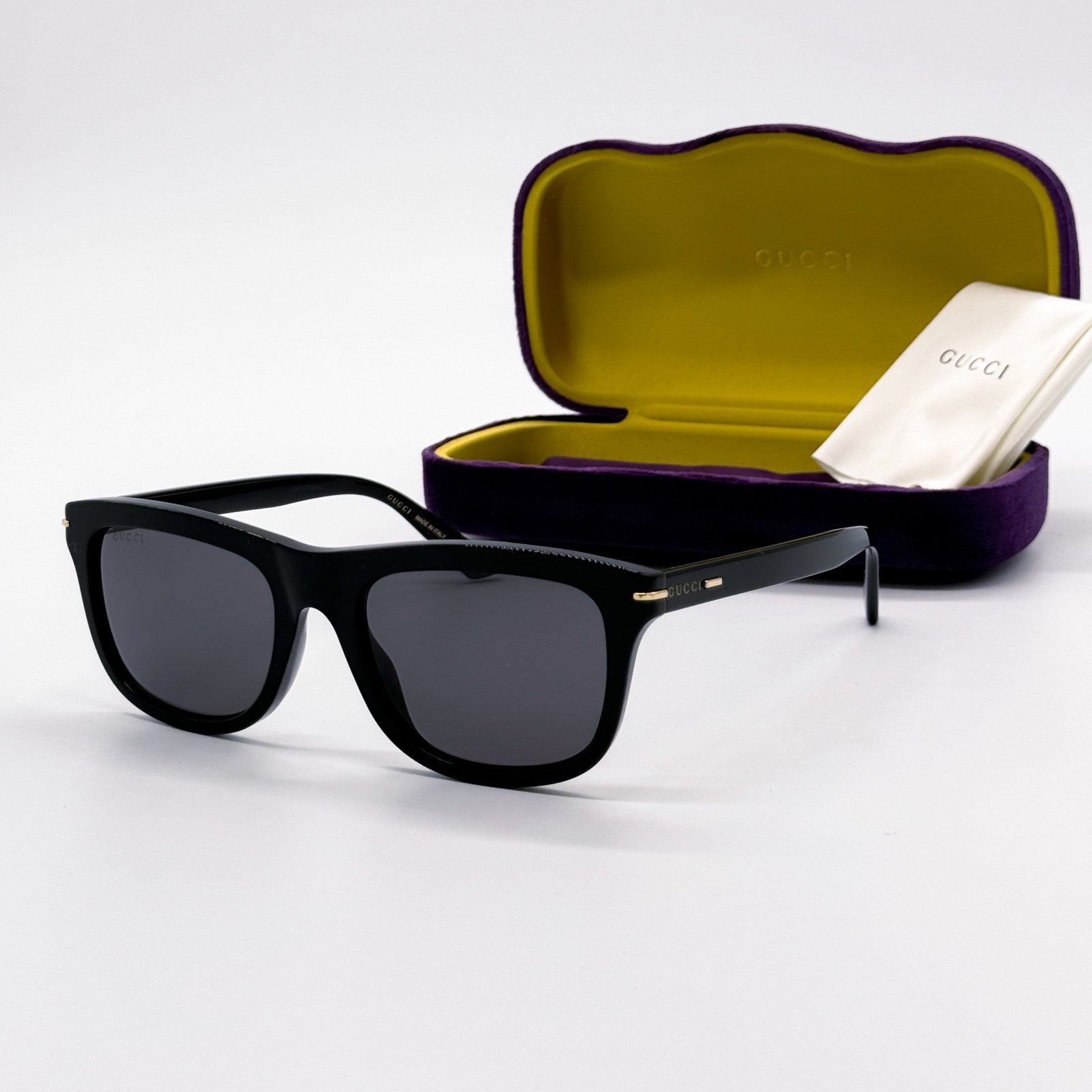 NEW GUCCI GG1444S 001 SQUARE BLACK GREY MEN SUNGLASSES GUCCI