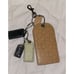 COACH Embossed C Monogram Leather Luggage ID Tag + Handbag Tag With Chains