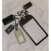 COACH Embossed C Monogram Leather Luggage ID Tag + Handbag Tag With Chains