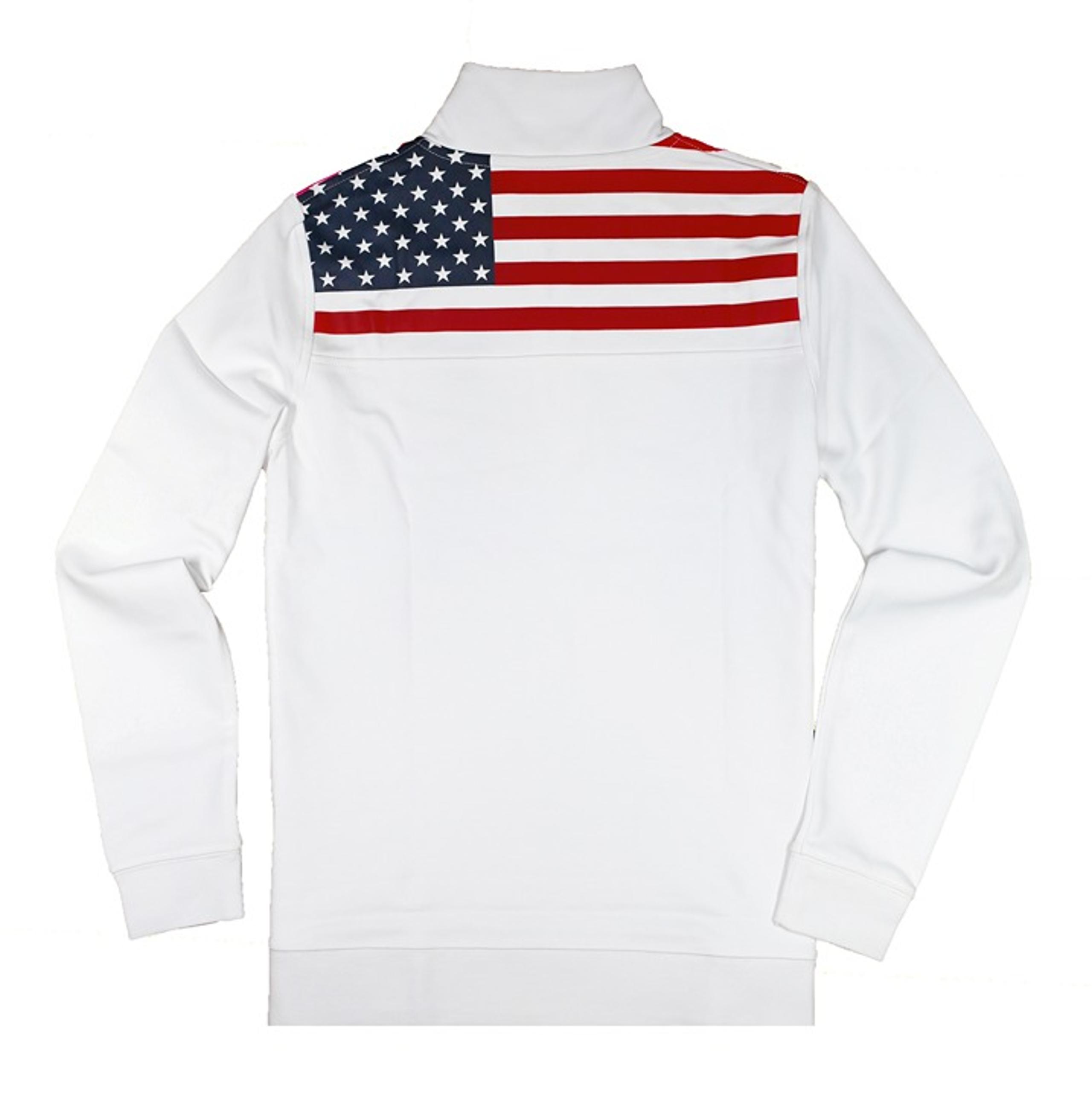 NWT Vineyard Vines Women's US Flag & Whale 1/4 Zip Shep Shirt White XS MSRP $125