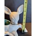 Vintage Royal Haeger Deer Planter White w/Teal Glaze Inside #R1913 Mid Century
