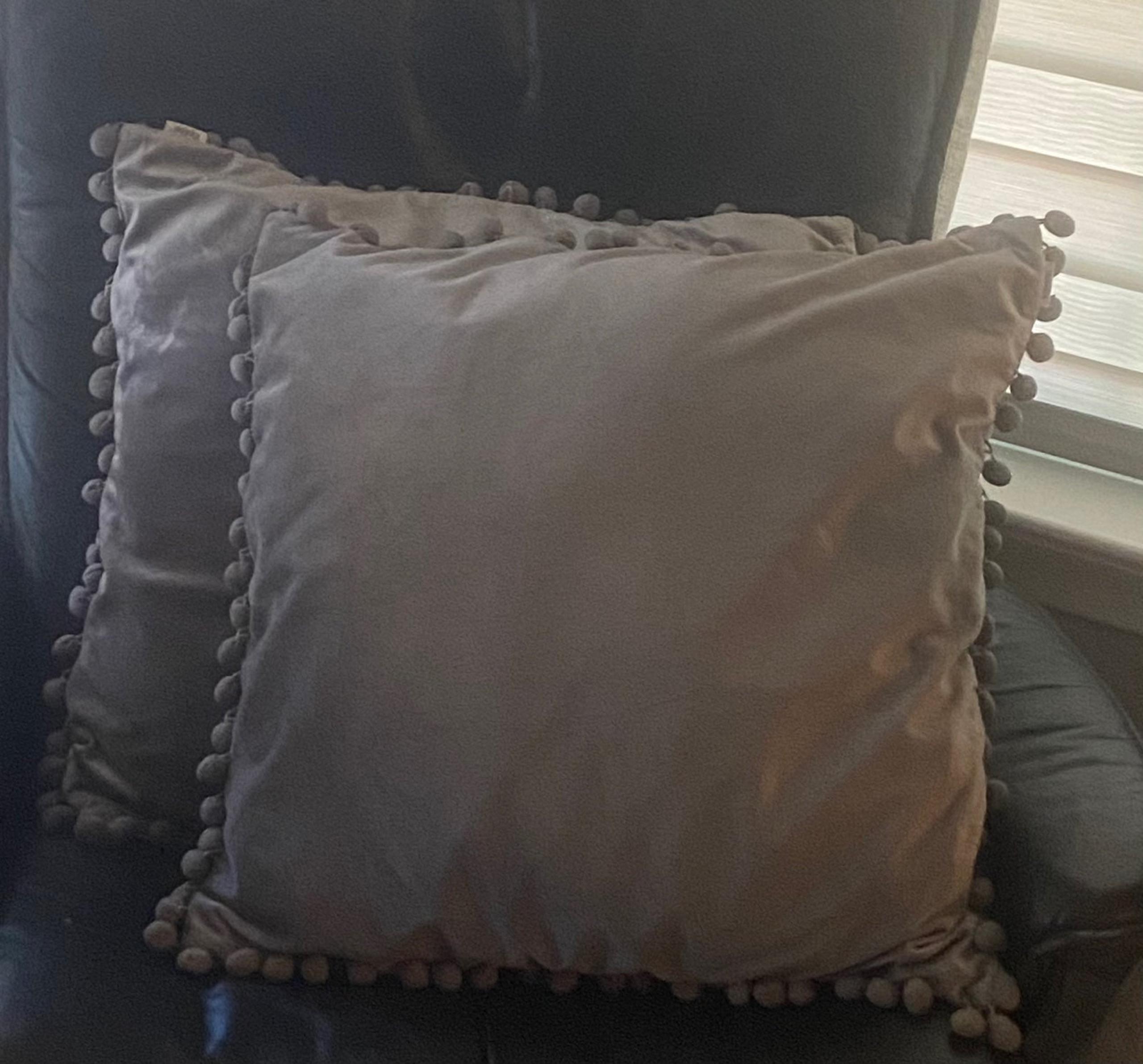 Topfinel Grey Velvet Decorative Throw Pillow Covers