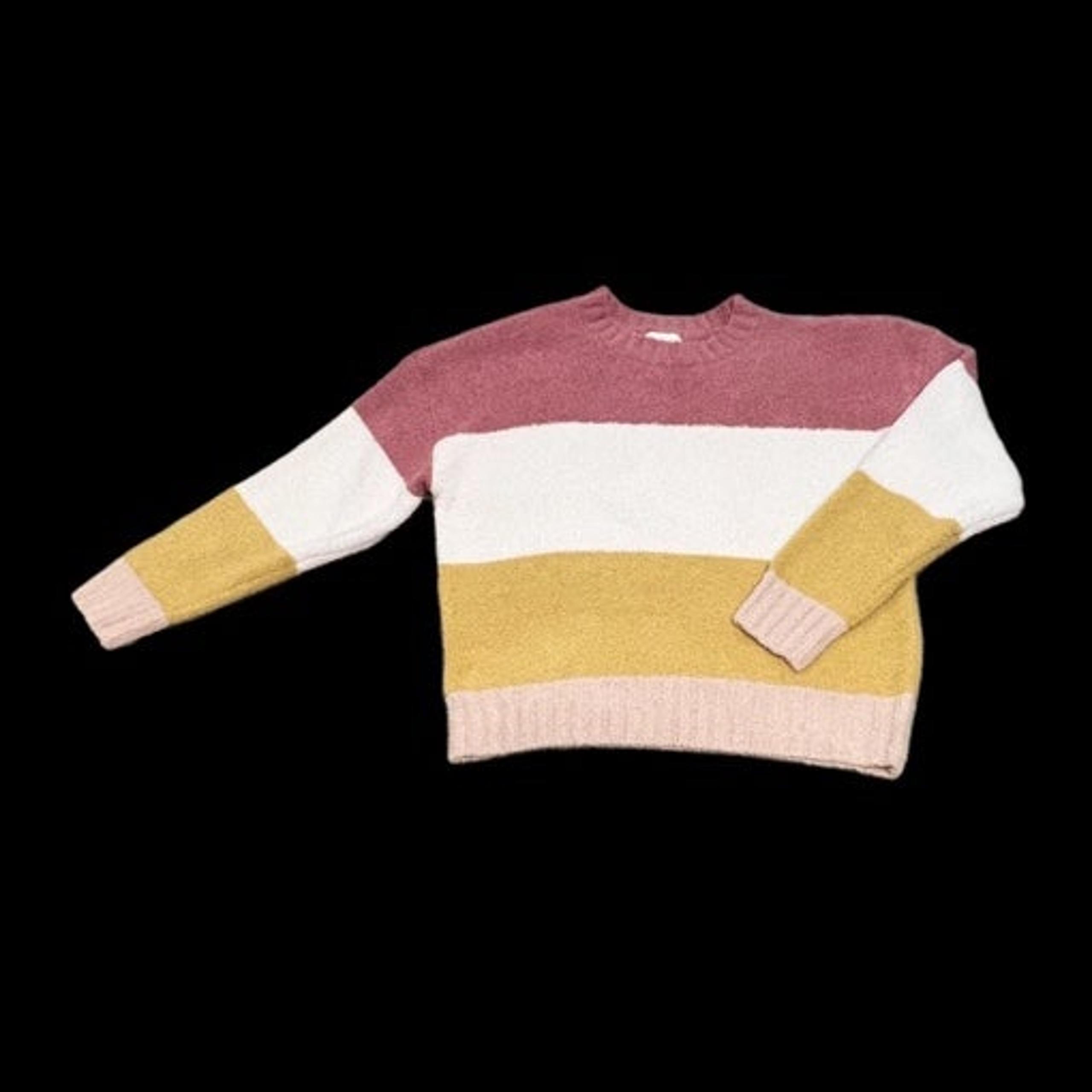 Thread & Supply Plush Sweater NWT Women’s Size Large Rose/Taupe/Butter