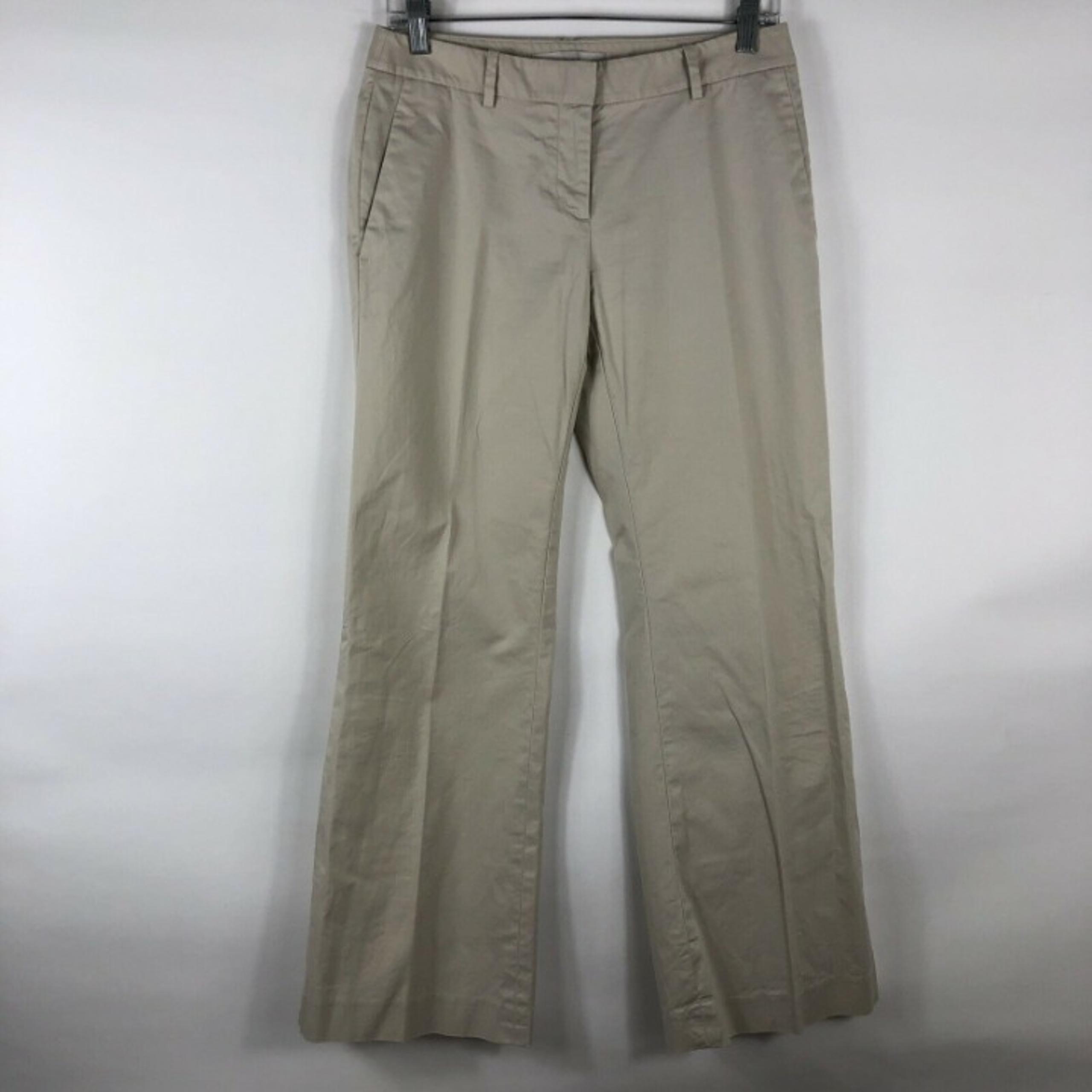 Ann Taylor Loft Petites Pants Women's 4P Bootcut Khaki Chino Light Tan Low Rise