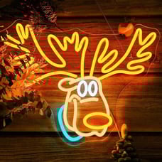 New Christmas Reindeer Neon Sign LED Light for Wall, Party & Holiday Decor