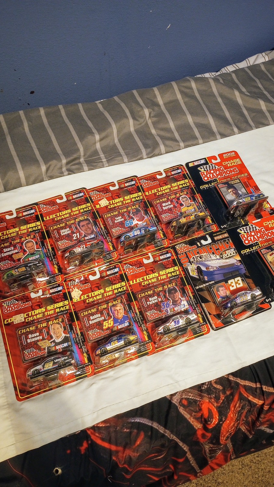 Racing Champions Nascar Chase the Race Cars with Collector Cards Lot of 10