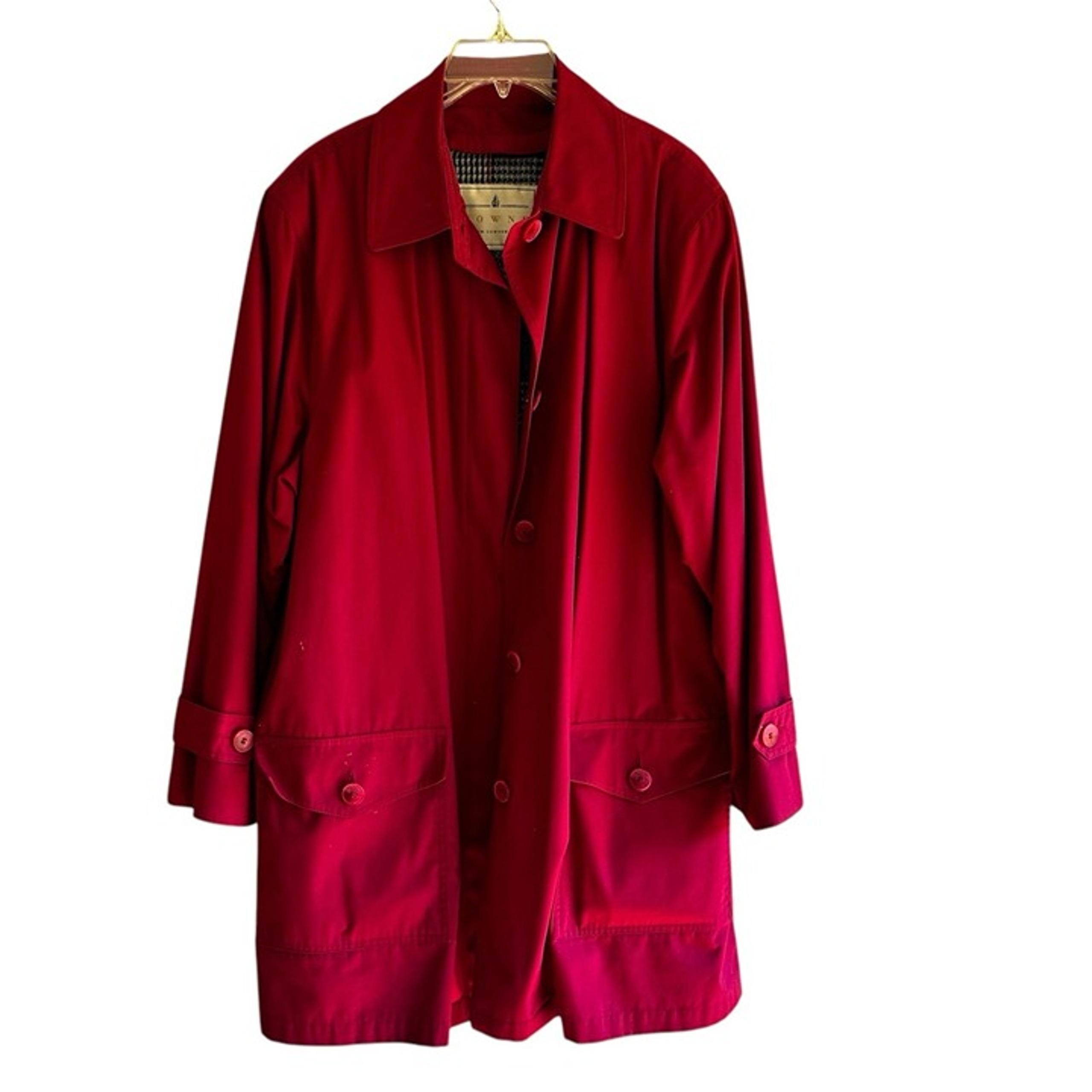Vintage TOWNE London Fog Cranberry Trench Coat Women’s Size 16 Removable Lining