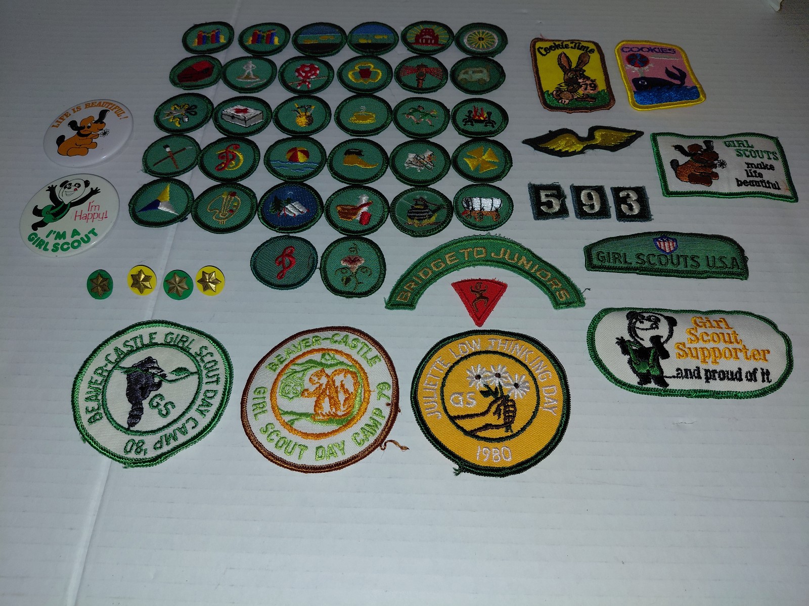 vintage girlscout patches and more (1963-1980) lot of 52 pieces