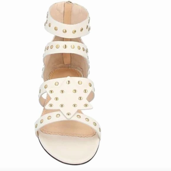 Charlotte Olympia Studded leather Sandals white size 6