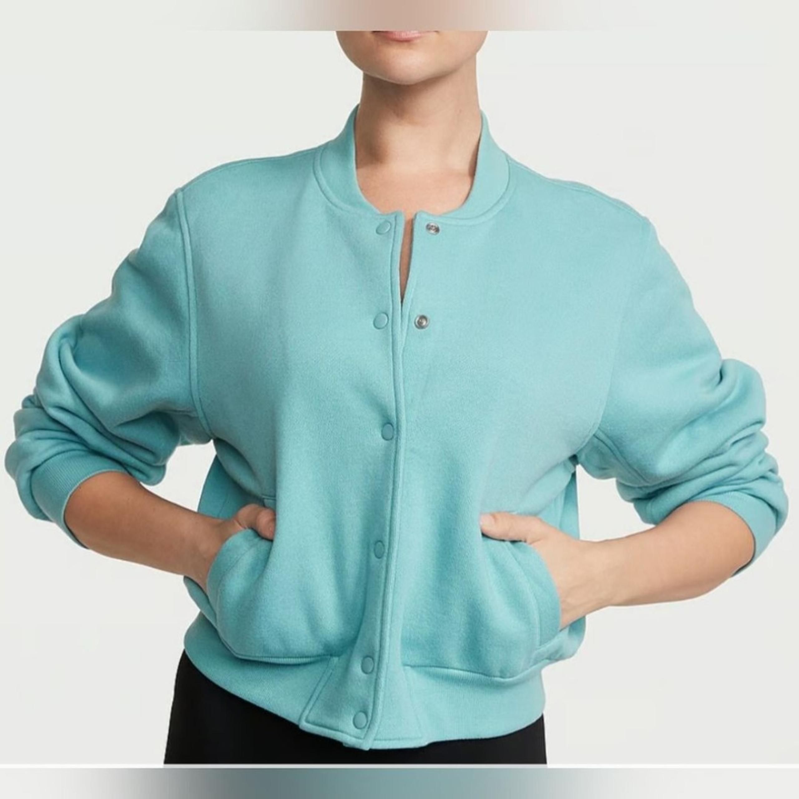 Victoria's Secret Womens Cotton Fleece Bomber Jacket Size. Large NEW.