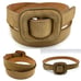 Vintage 80s Land's End 398 Beige Calf Suede Leather Slide Belt USA Made L 32