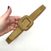Vintage 80s Land's End 398 Beige Calf Suede Leather Slide Belt USA Made L 32