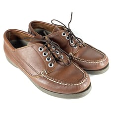 LL BEAN Brown Leather Boat Shoes Casual