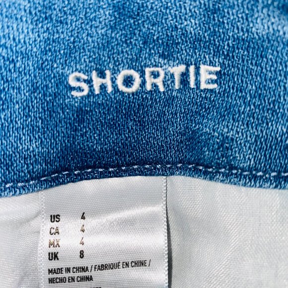 AE Sexy Light Wash Lace Up Shortie Jean Shorts 4