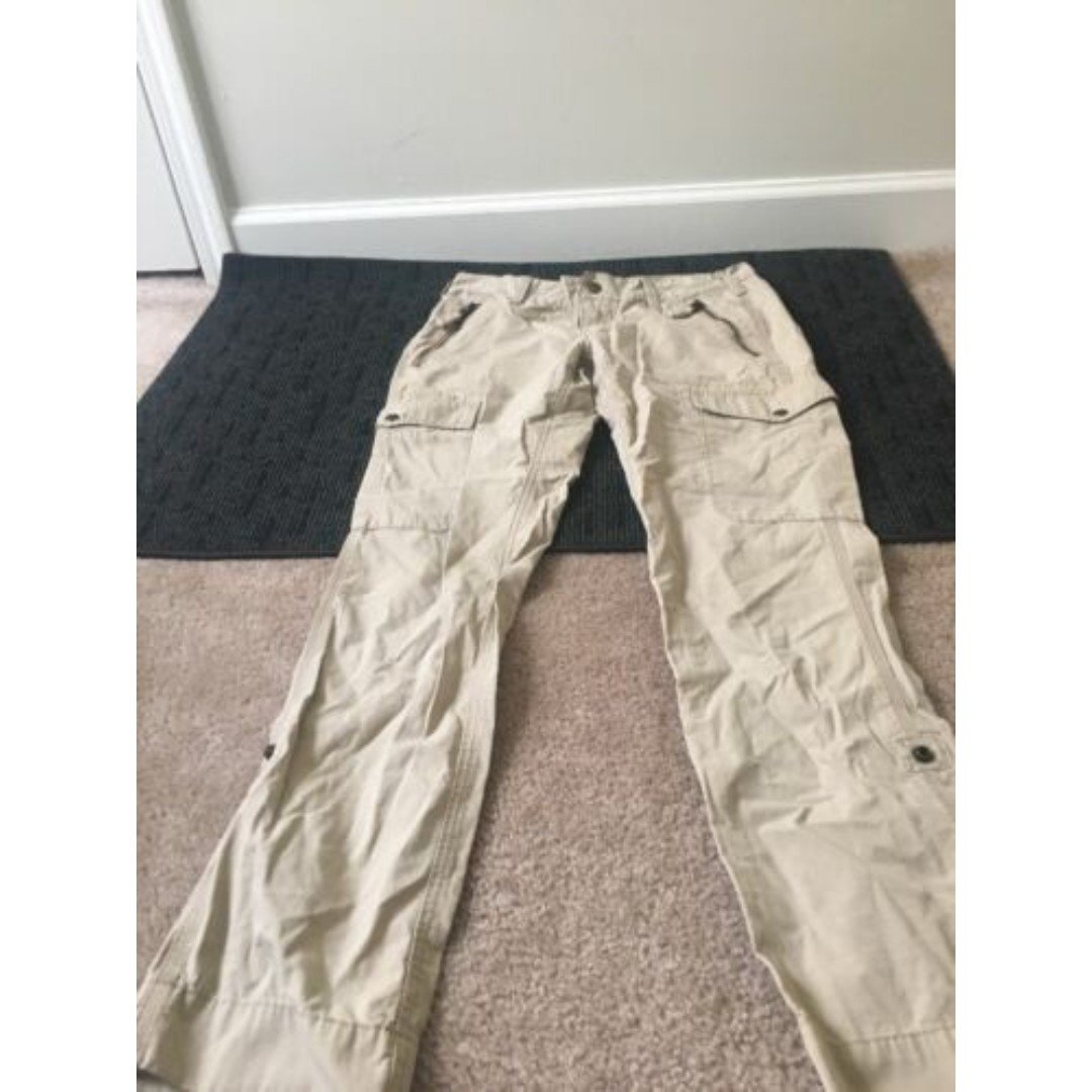 Ralph Lauren Sport Women's Beige Athletic Casual Pants Zip & Button Size 10