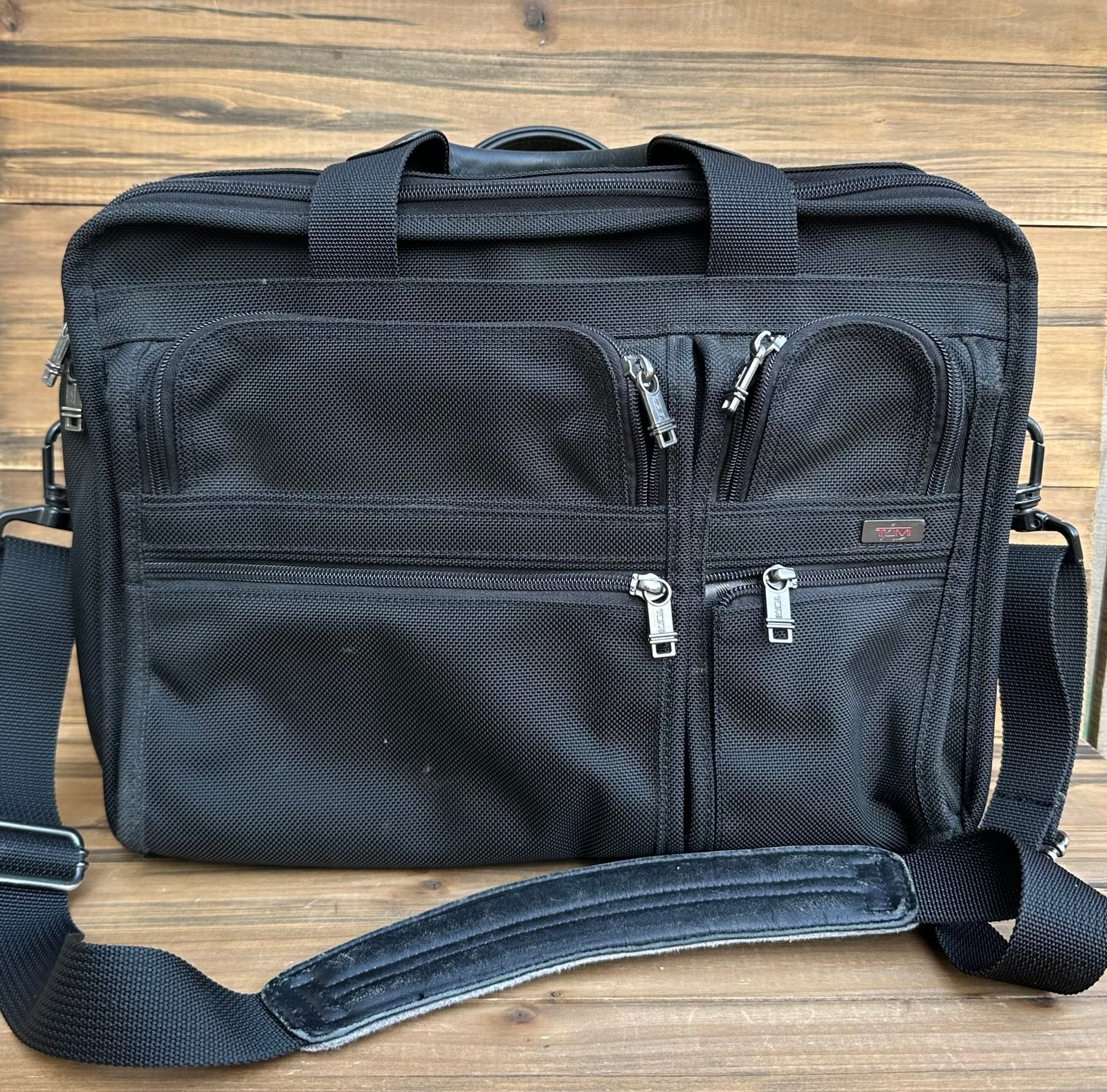 TUMI Expandable Organizer Laptop Briefcase Bag Black
