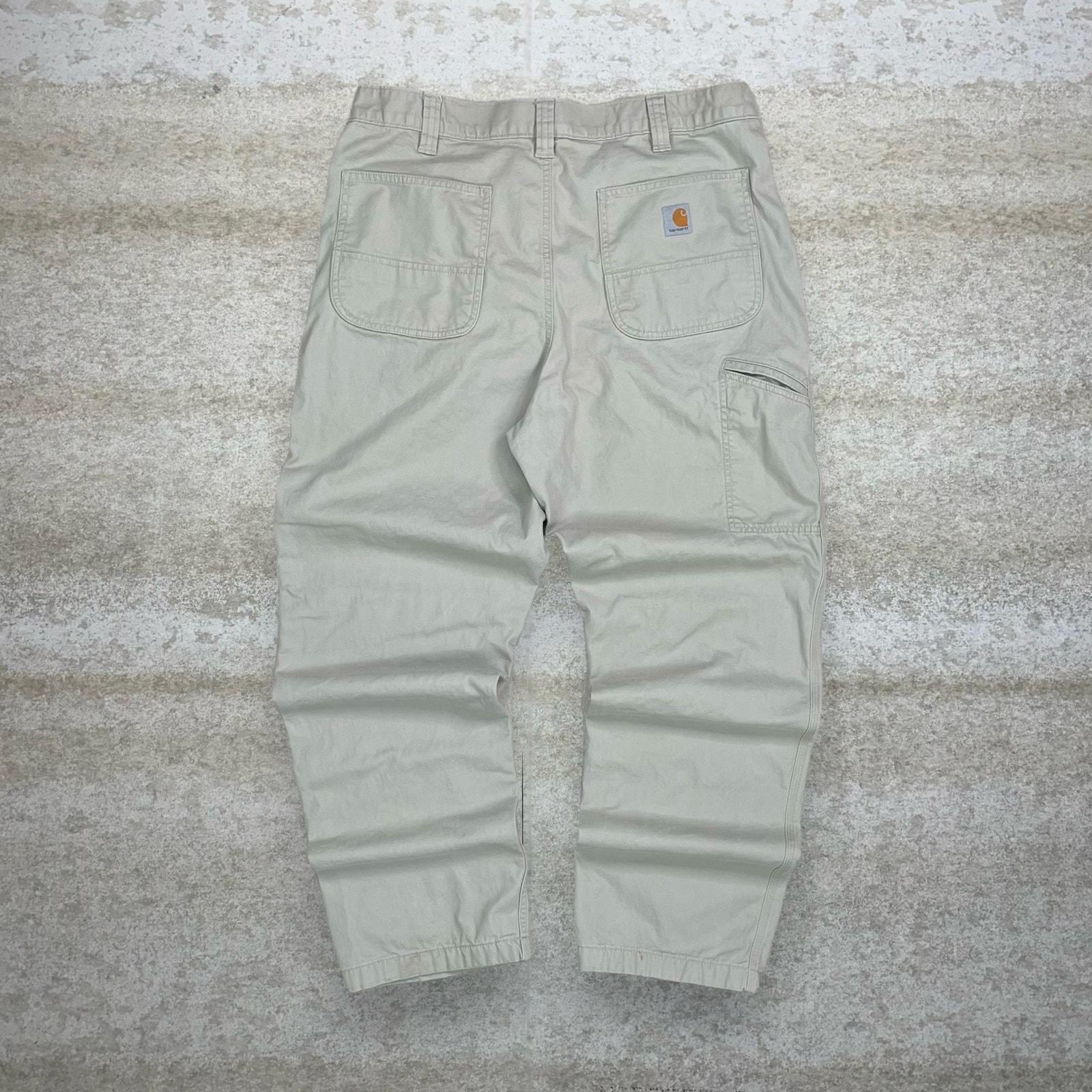 Vintage Carhartt Carpenter Pants Light Tan Canvas Relaxed Fit Dungarees Work 90s