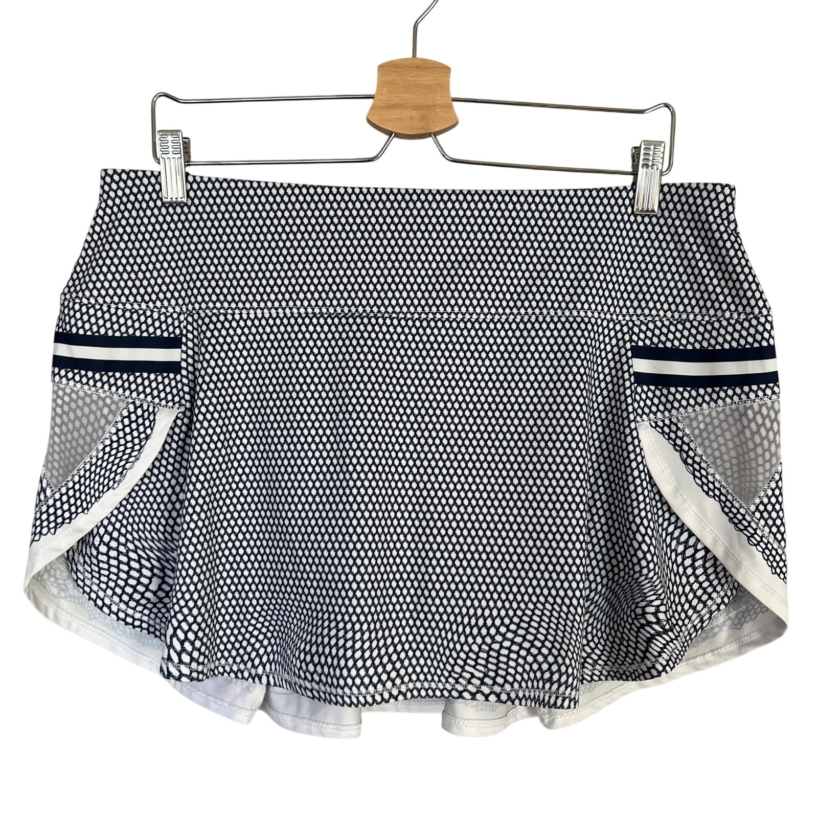 Lucky In Love VaporTex Pleat Tier Navy Blue White Tennis Skirt Skort Size XL 16