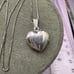 Vintage Sterling Puffy Heart Double Shiny Locket pendant with chain