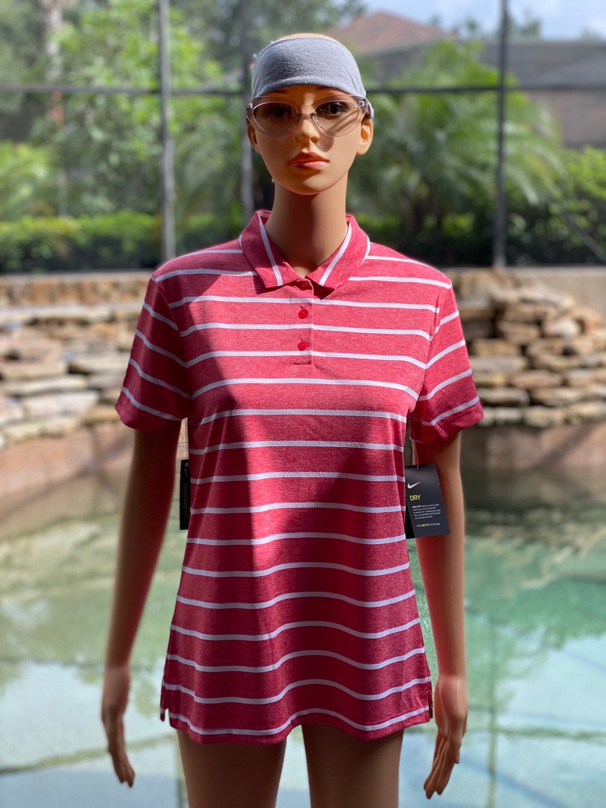 Nike Women's Striped Dri-FIT Golf Polo M