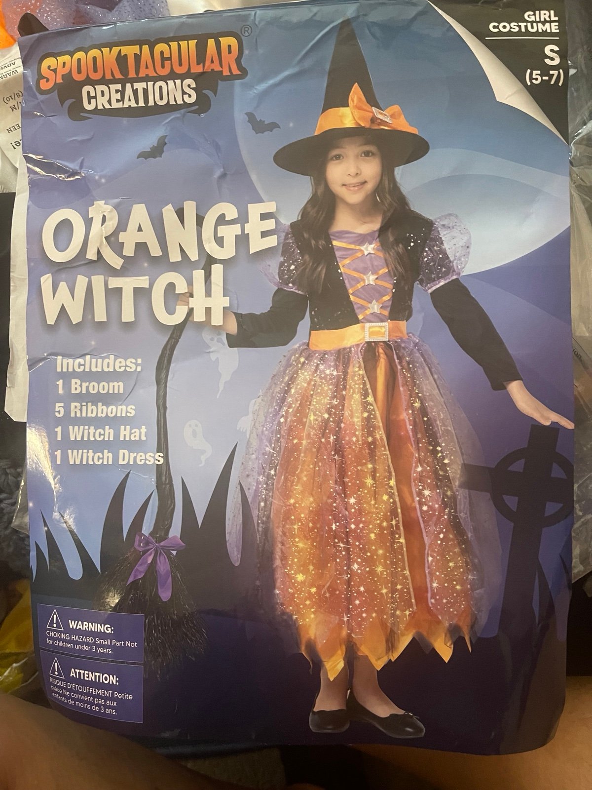 Orange Witch Costume costume size small 5-7 years