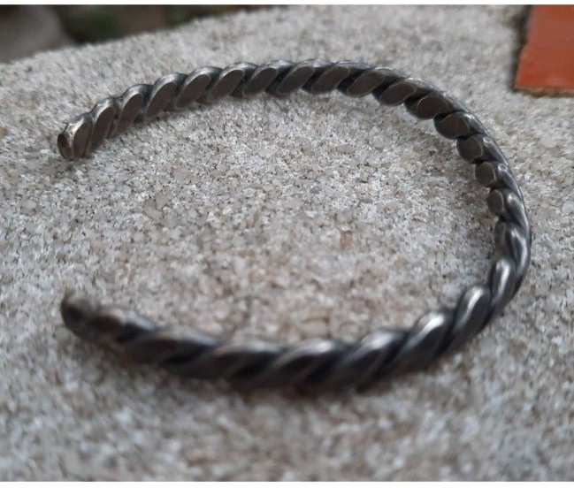Vintage Sterling silver twisted cuff bracelet 1