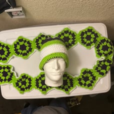 Crochet hat and scarf set