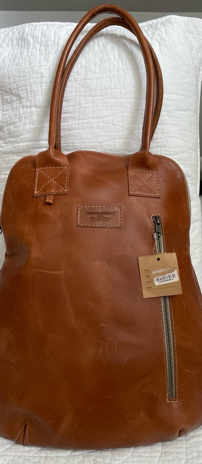 Cropped & Tijera Costa Rican artisan leather Laptop bag/purse