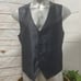 Calvin Klein Men's Formal Tuxedo Business Suit Vest Four Button Silver Black L