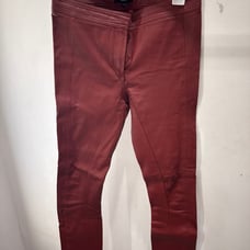 Theory - Burgundy Piped Leather Skinny Pants size0