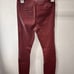 Theory - Burgundy Piped Leather Skinny Pants size0