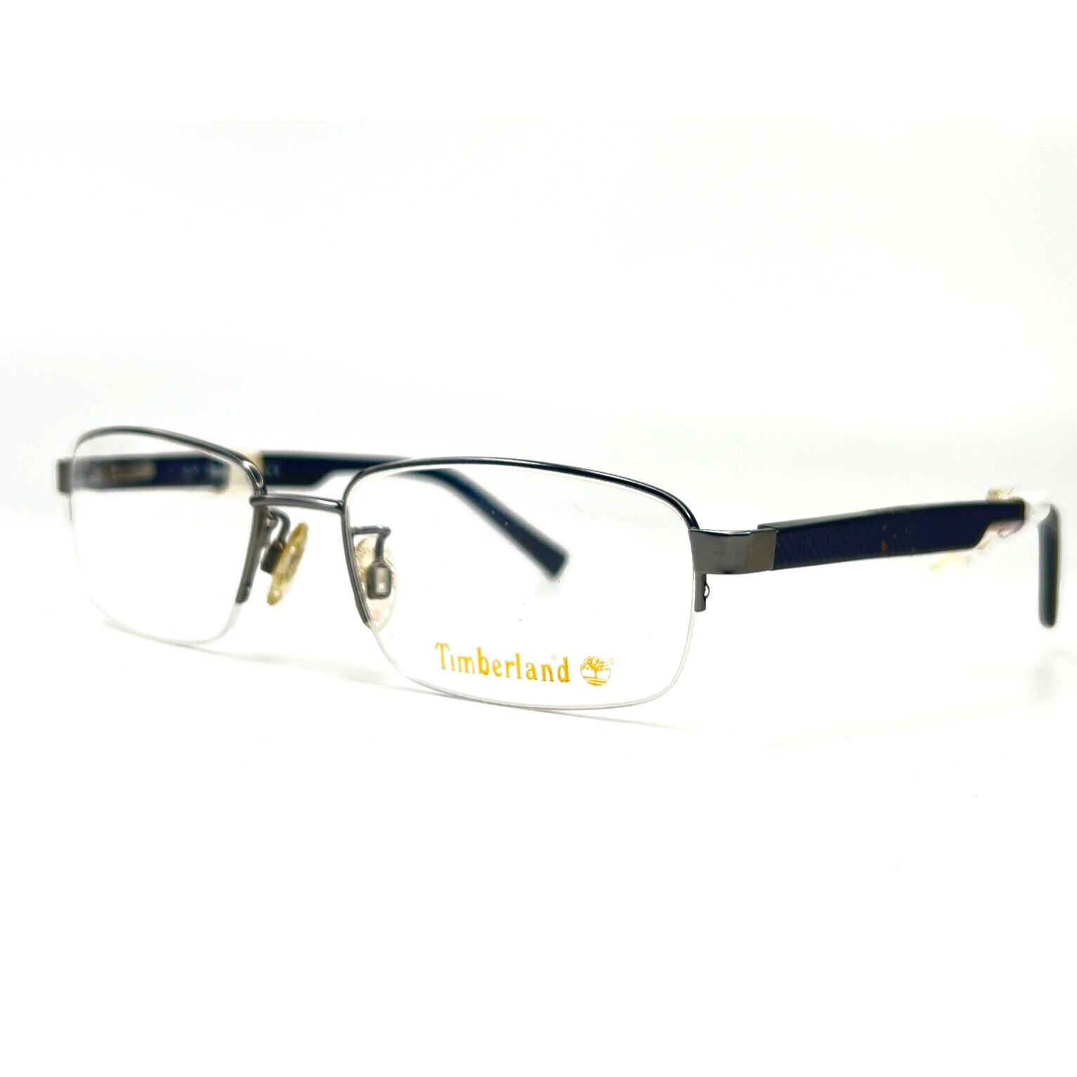 Timberland TB1548 009 Silver Black Rectangular Eyeglasses Frame 53[]17 140 mm