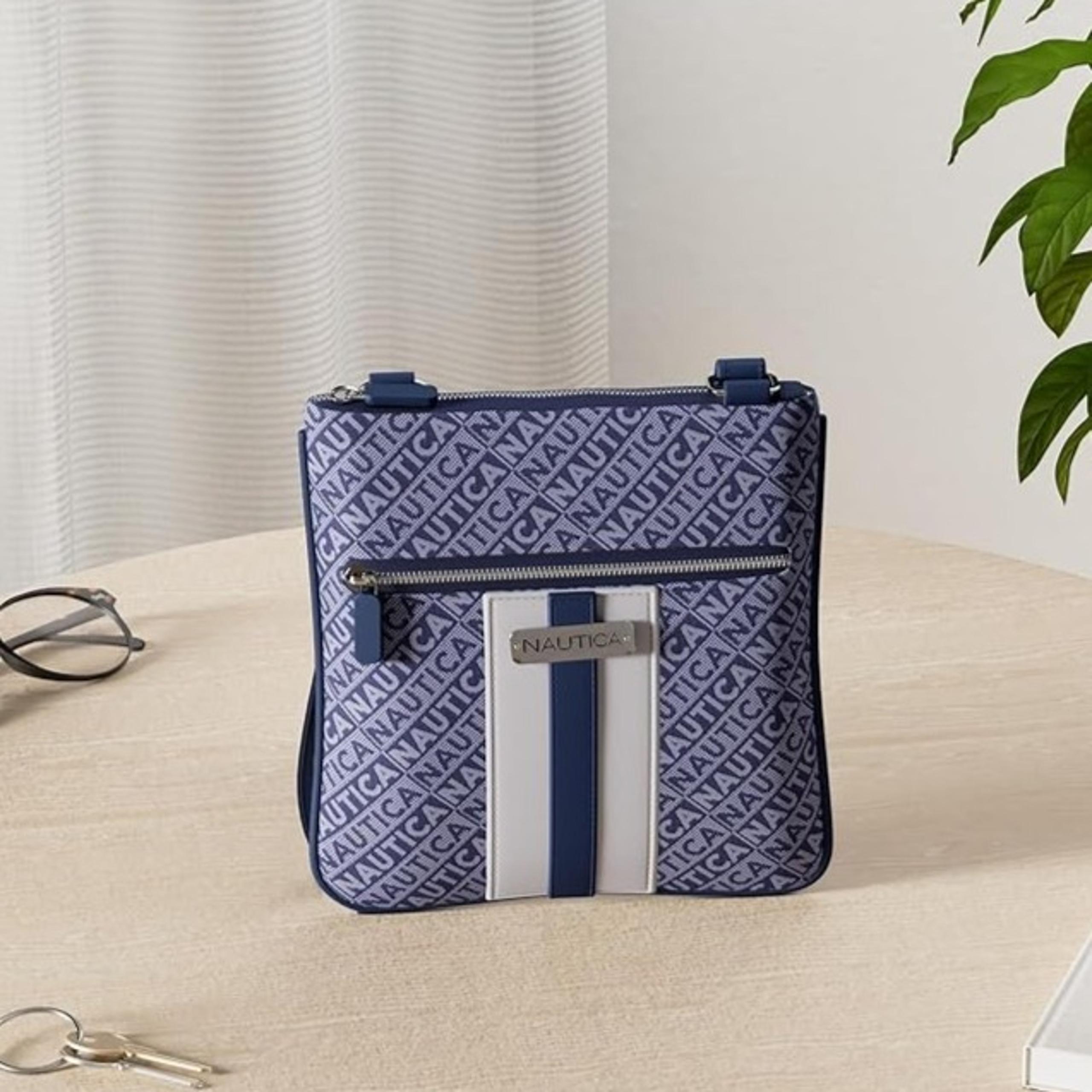 Nautica Lakeside Signature Jaquard North South Crossbody Bag