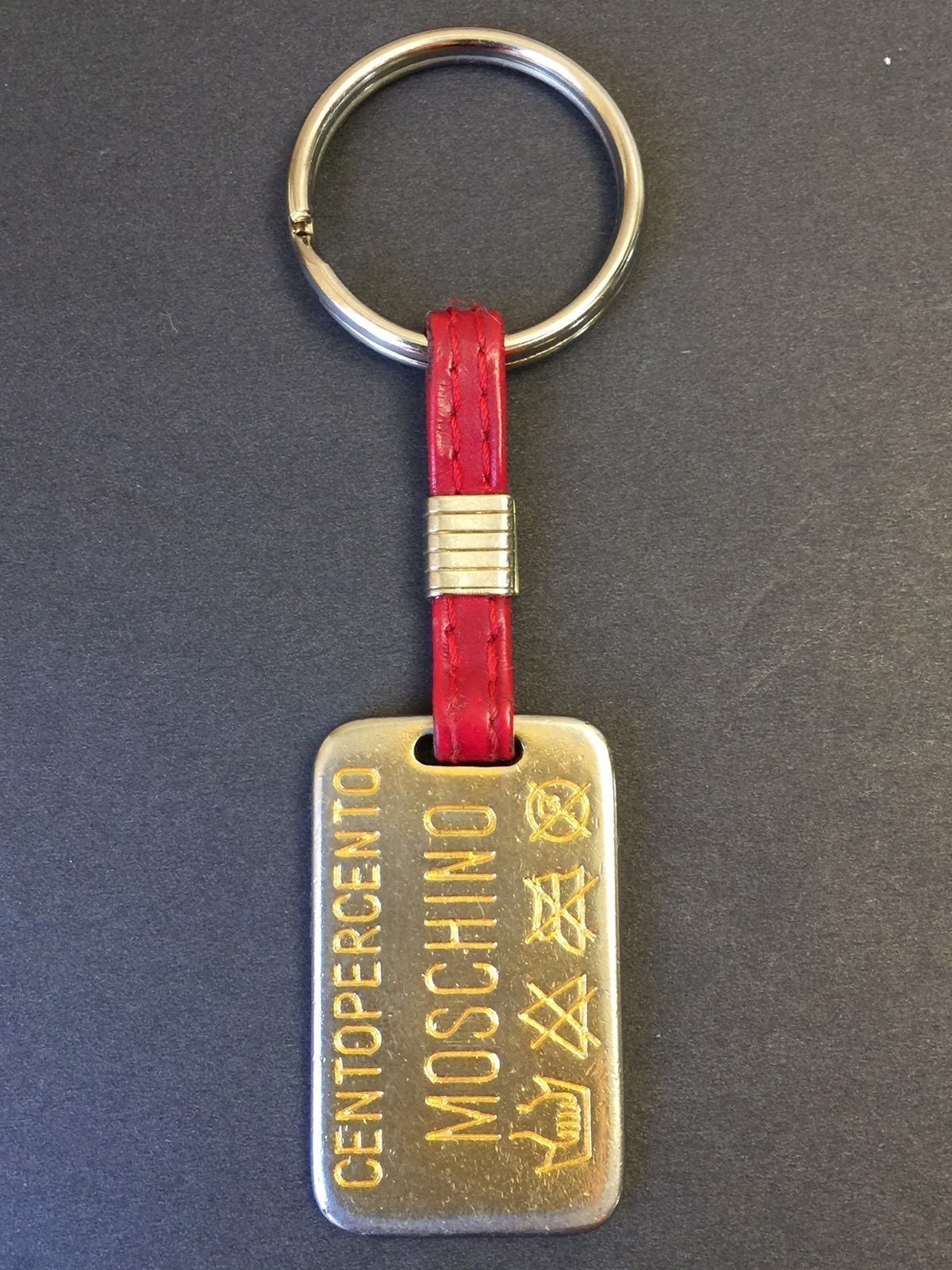 Vintage Moschino Numbered Redwall Keychain