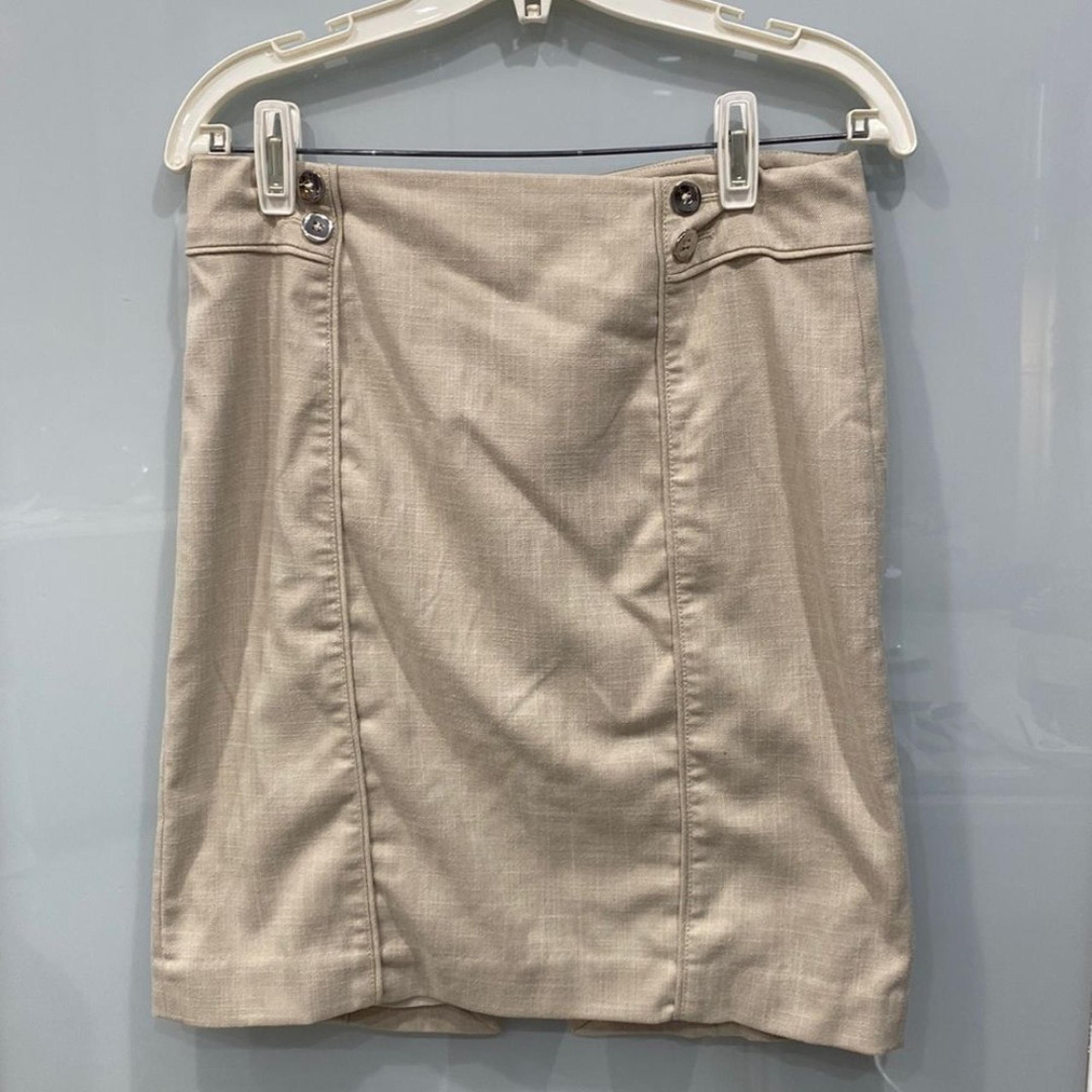 White House Black Market Women's Light Khaki Beige Petite Pencil Skirt 6P