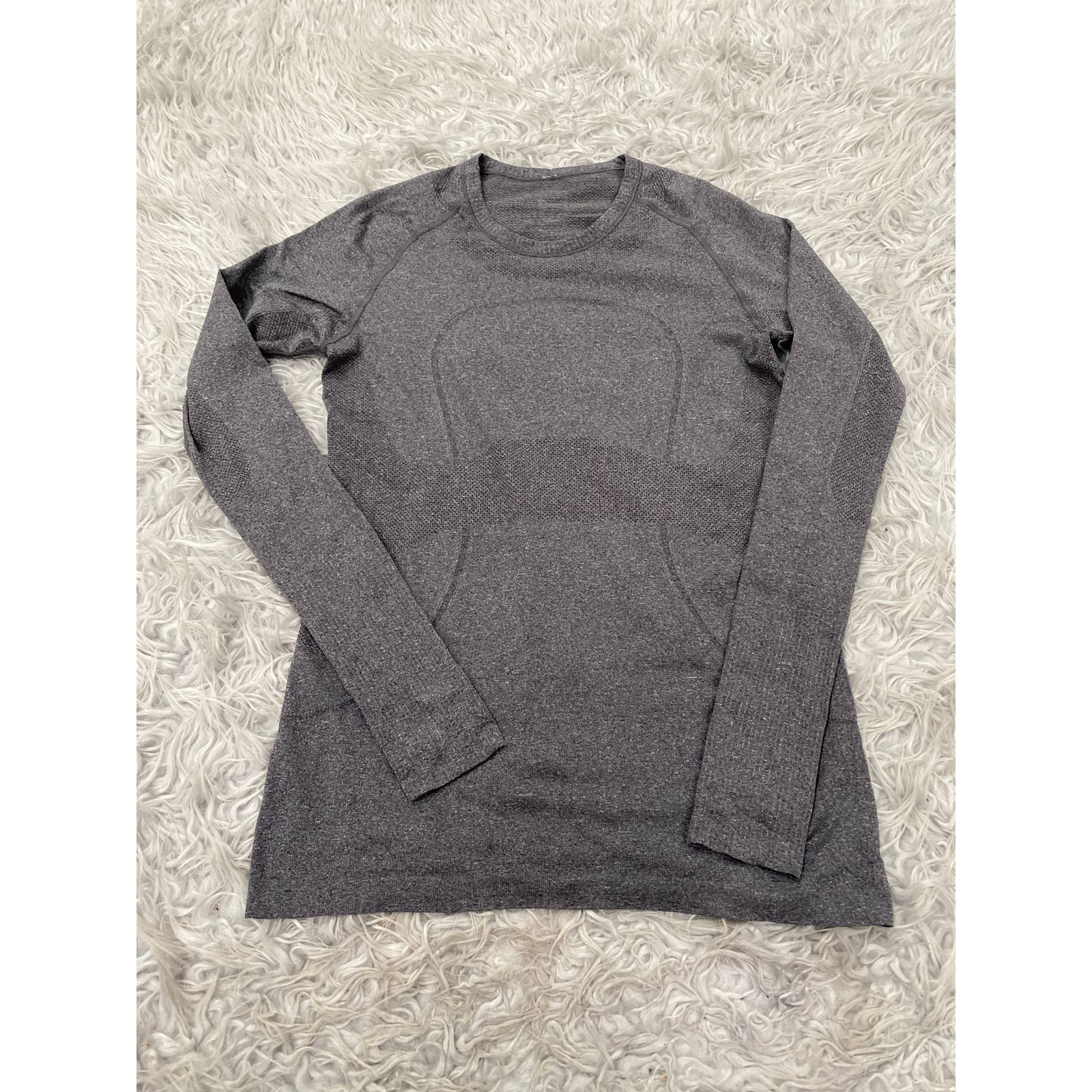 Lululemon Swiftly Tech Long Sleeve Heathered Black Grey Sz 10