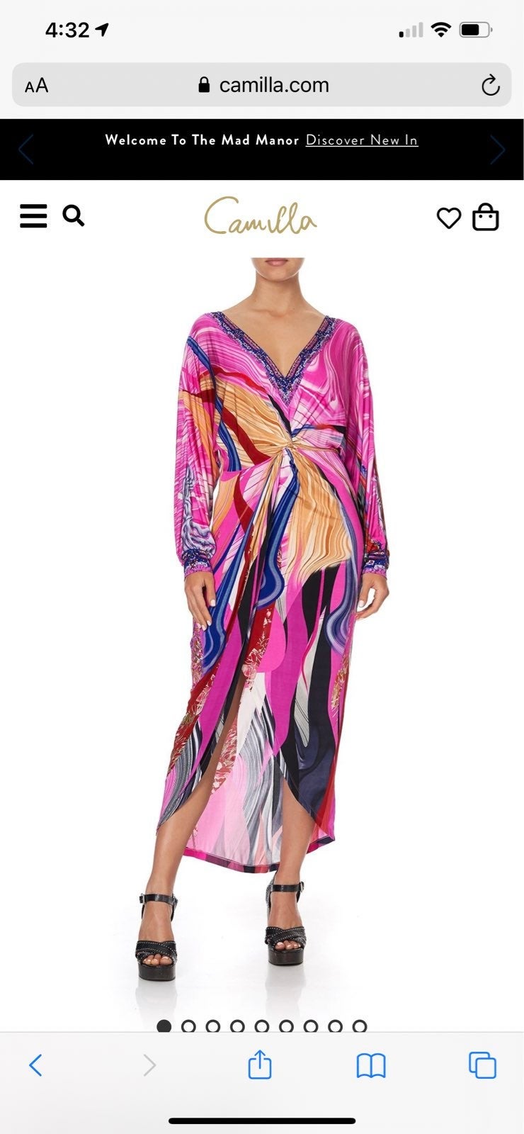 TWIST FRONT DRESS FOLK RIVER