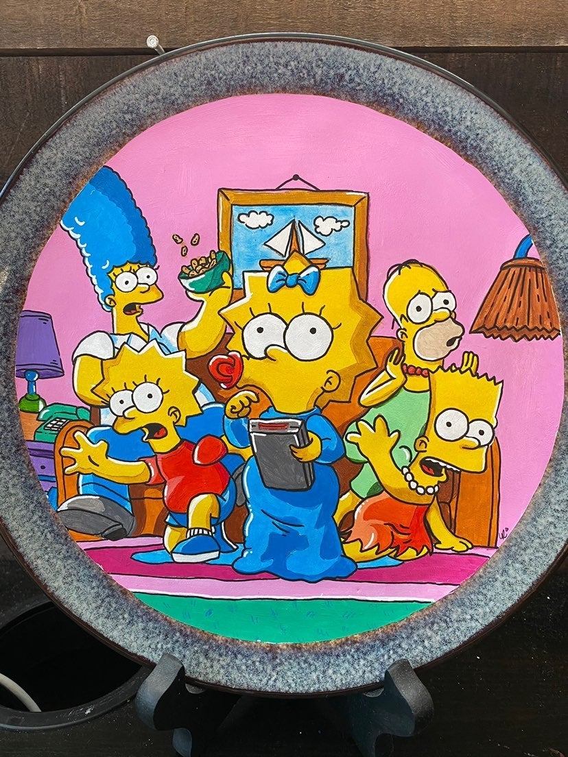 Custom Hand Painted Simpsons Plate!!