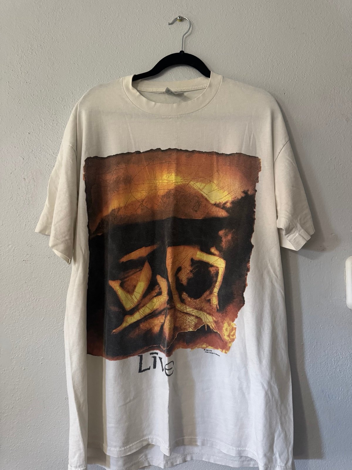 Vintage 1992 Live Band Brockum 90’s T Shirt White Single Stitch