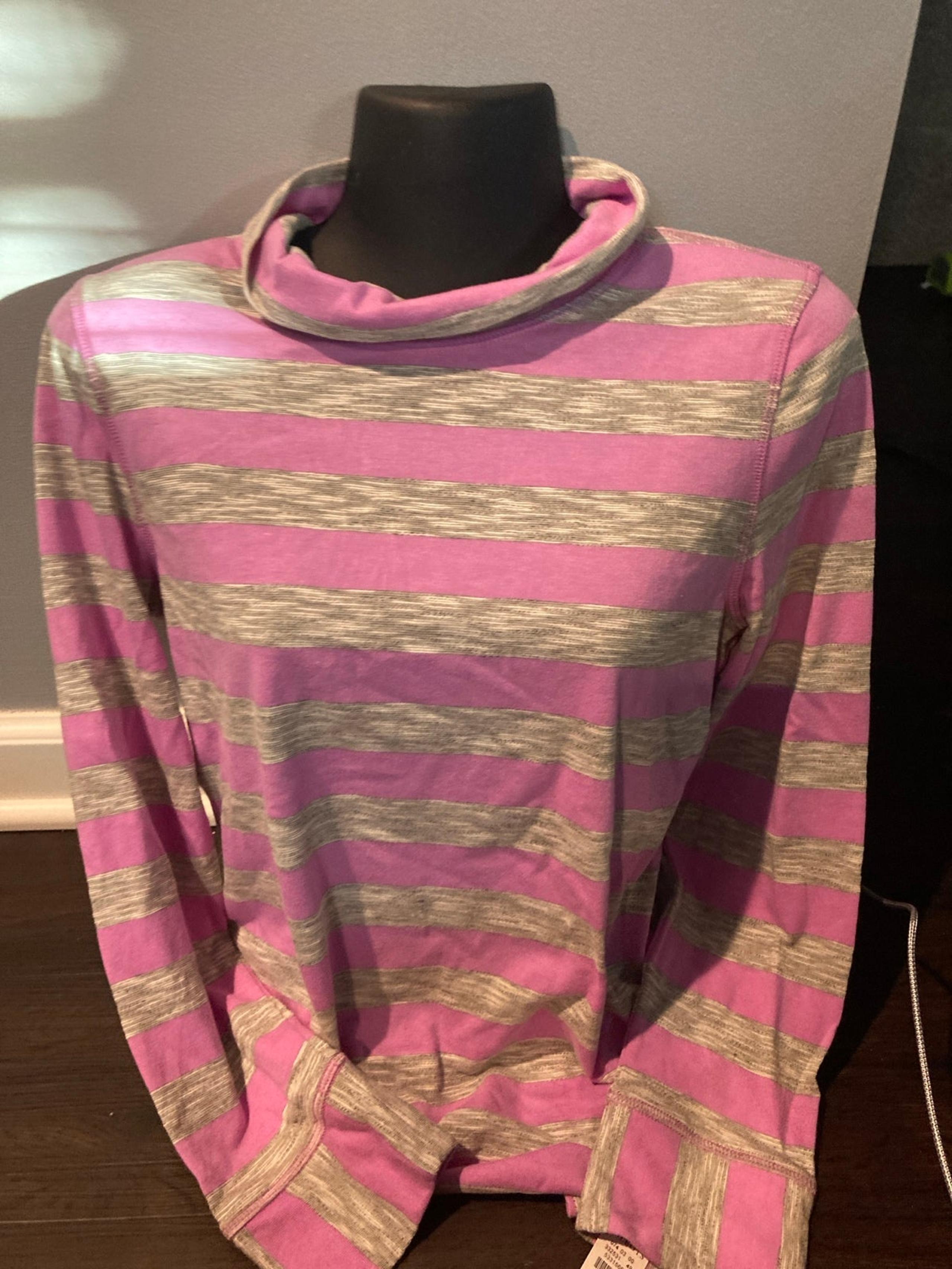 Talbots purple and grey striped shirt size MP