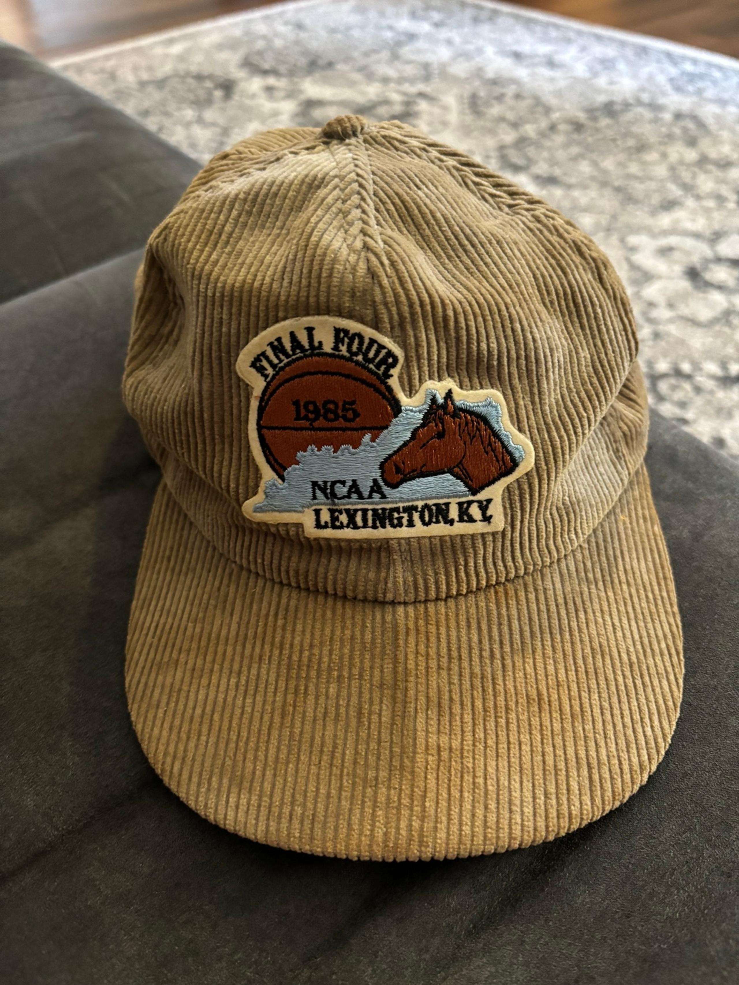 Final four 1985 corderoy Hat cap Lexington Ky UK wildcats horse