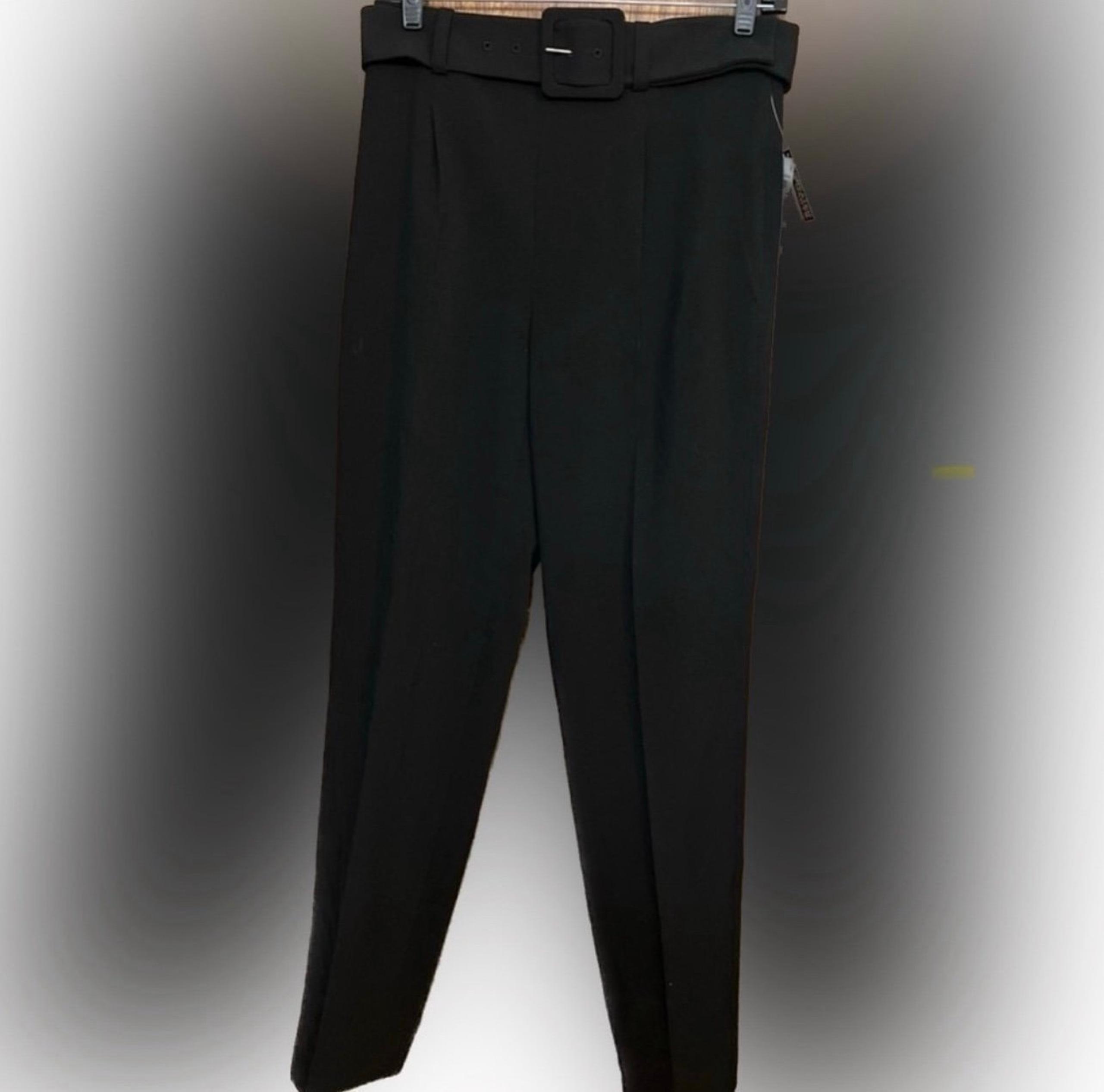 3/$12 NWT Black Bar III Buckingham Slacks Belt Suit Size Women Trousers Size 2