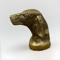 Ken Fulk X Pottery Barn Retriever Bust Object Setter Dog Book End Antique Brass