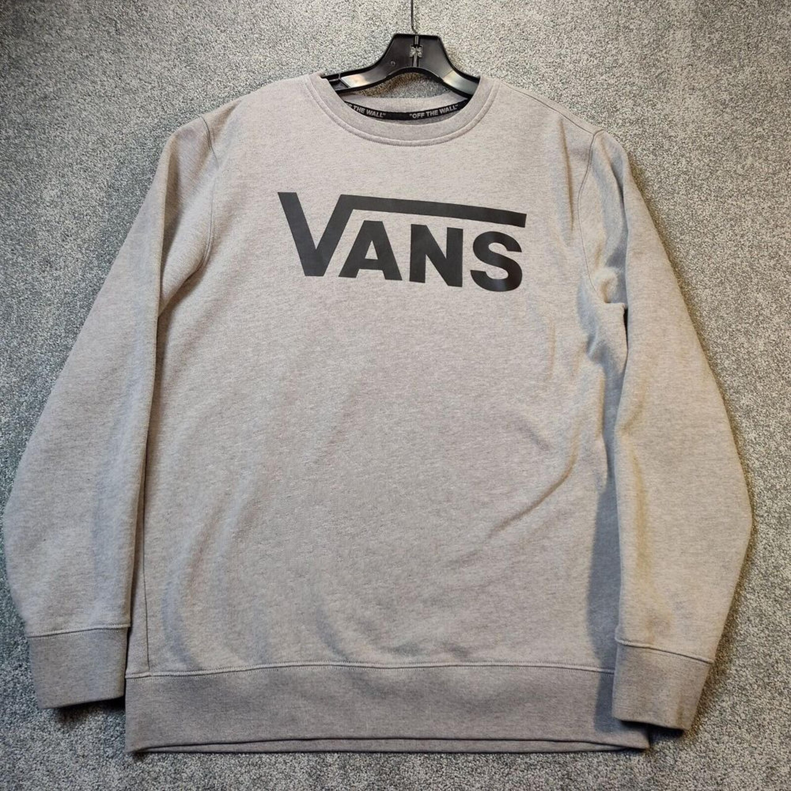 Vans Mens Sweatshirt Gray M Long Sleeve Crew Neck Pullover Skate Apparel