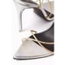 Black Suede Studio Talia Heel Pointy Sandal in Silver Gold 39 New with Box Women