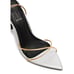Black Suede Studio Talia Heel Pointy Sandal in Silver Gold 39 New with Box Women